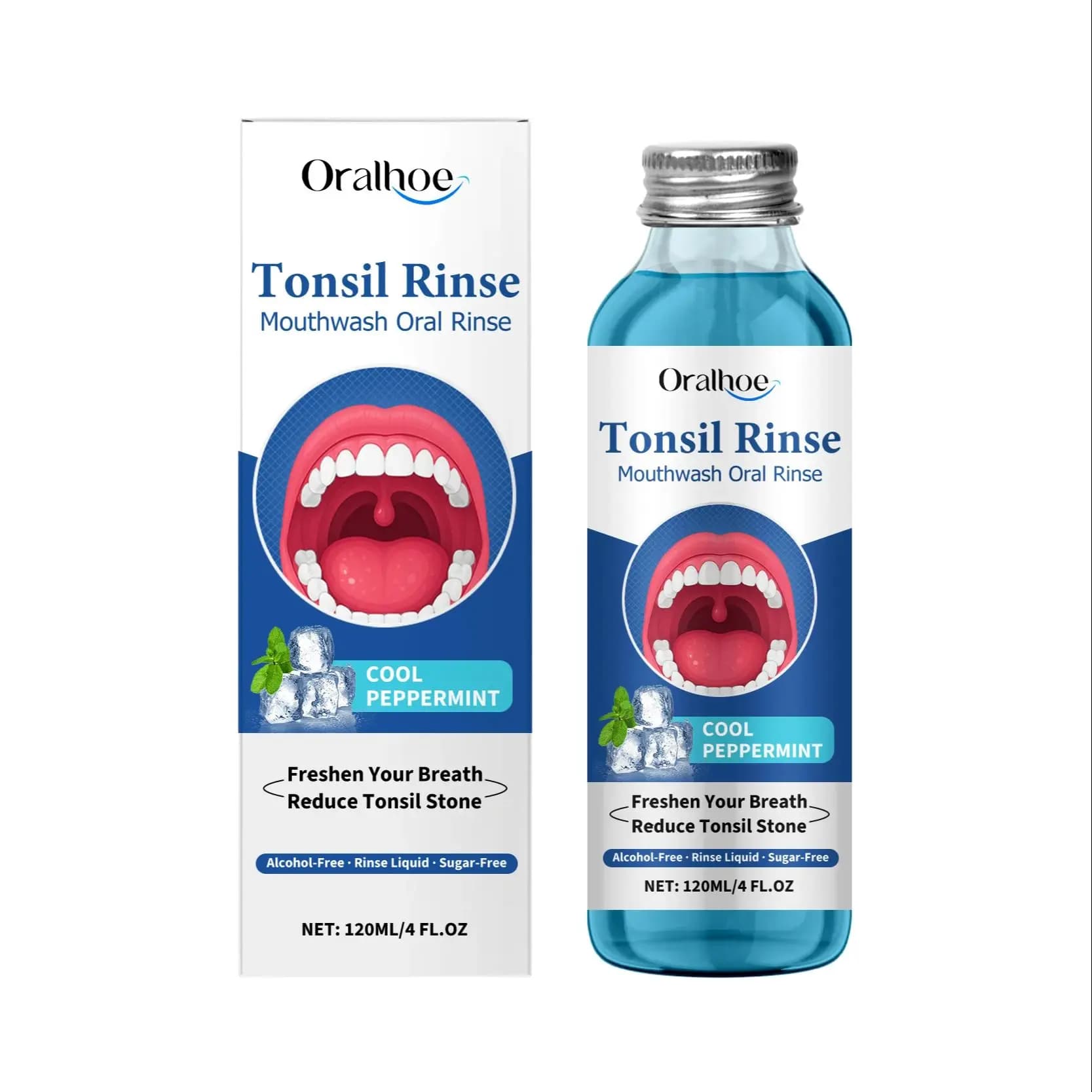 Bain de bouche ORALHOE 120 ml – Élimine les résidus alimentaires, la mauvaise haleine, réduit les ca