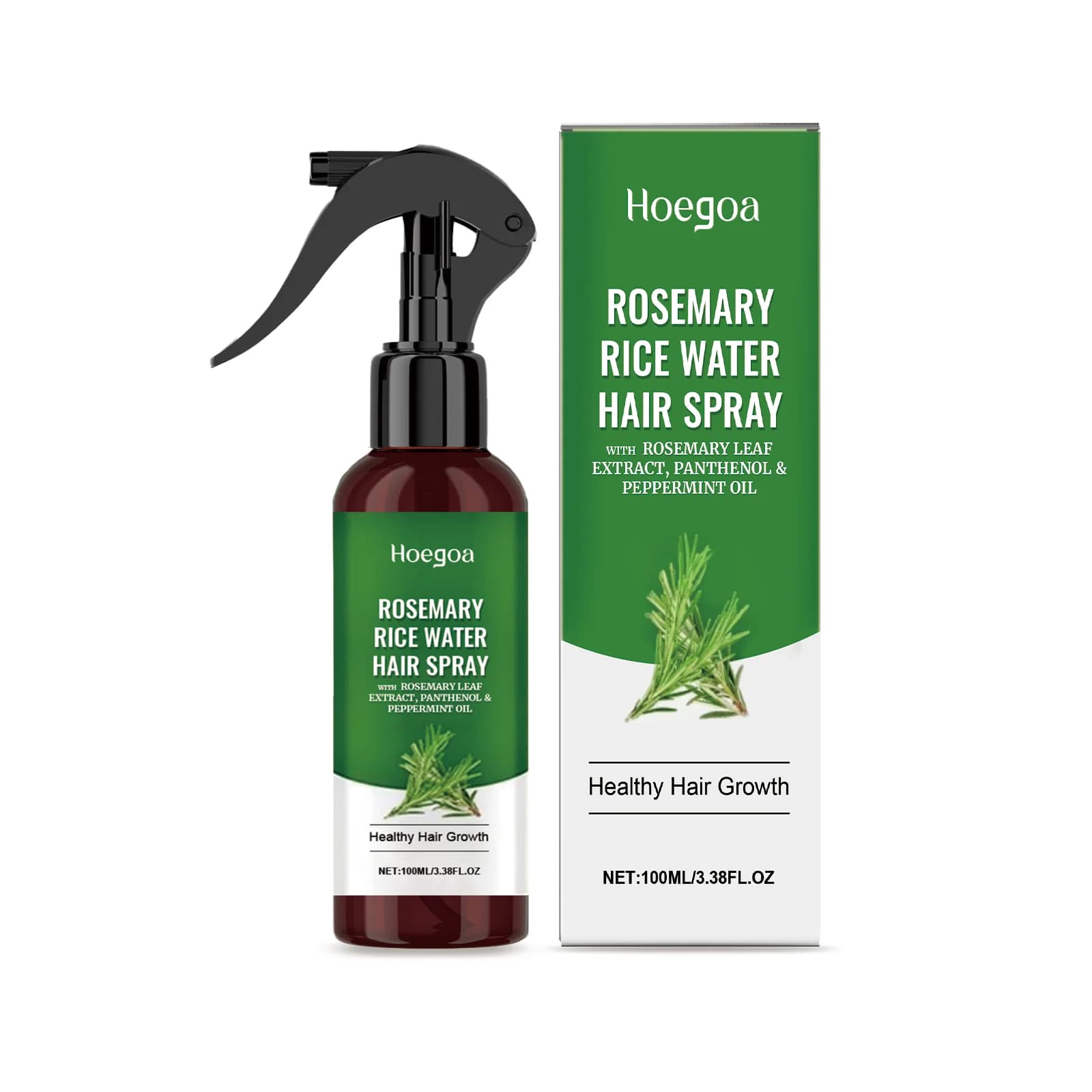 Spray à l'eau de riz et au romarin : nourrit en profondeur les cheveux secs et crépus, hydrate pour 