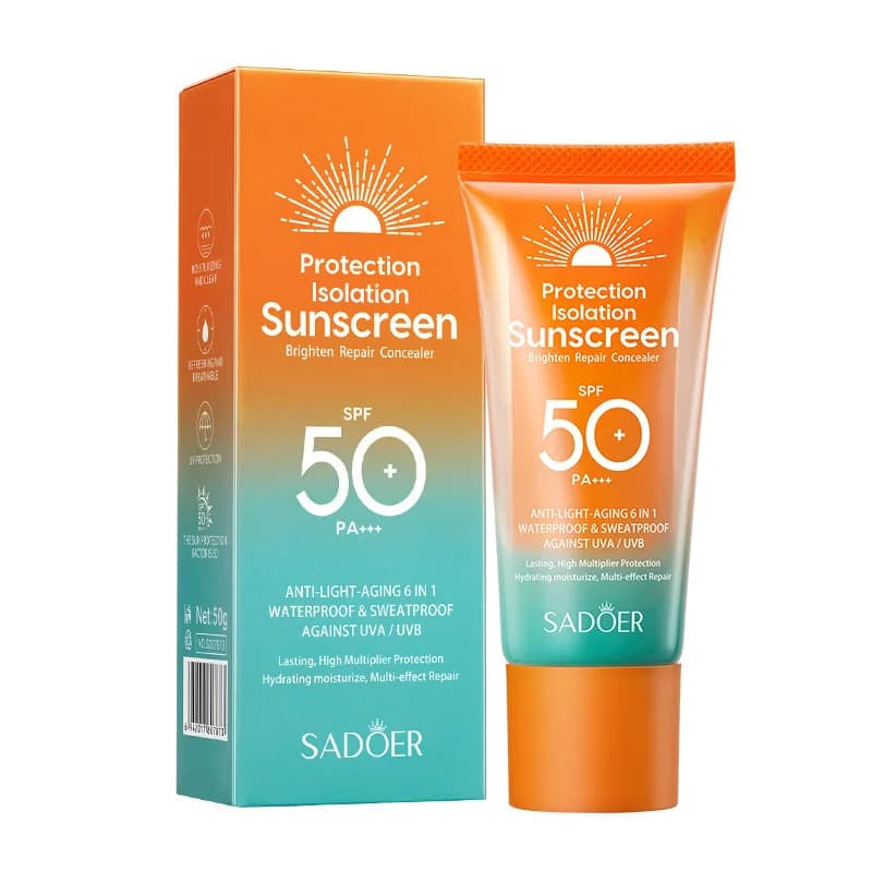 Crème solaire Spf 50 + pour protection faciale, soin solaire, double Tube, multi-effet Pa +++, bloqu