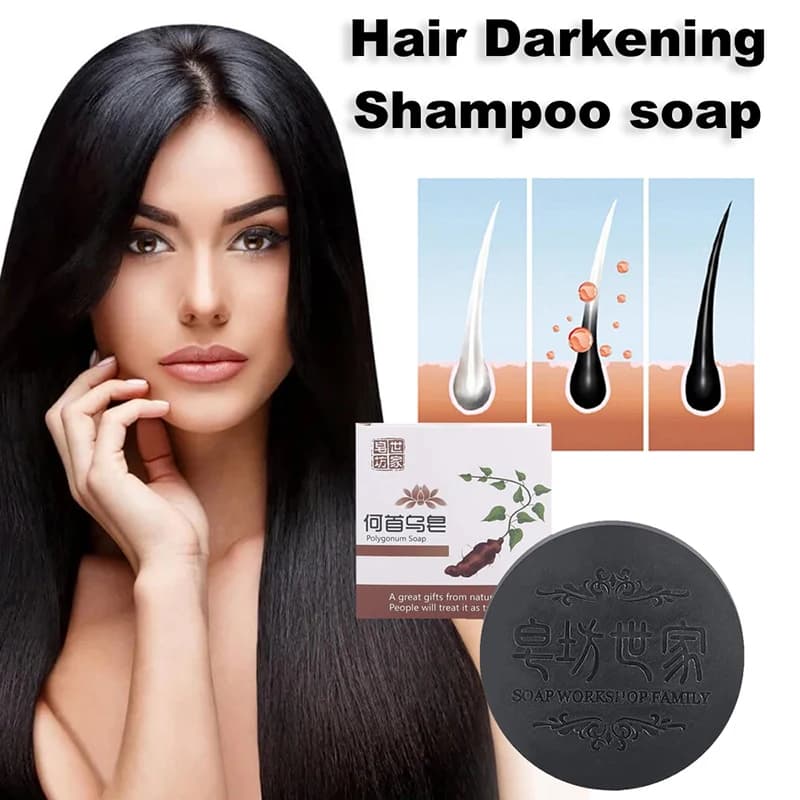 [Shampoing pour cheveux savon Polygonum Multiflorum savon noir soin des cheveux nourrissant Antipell