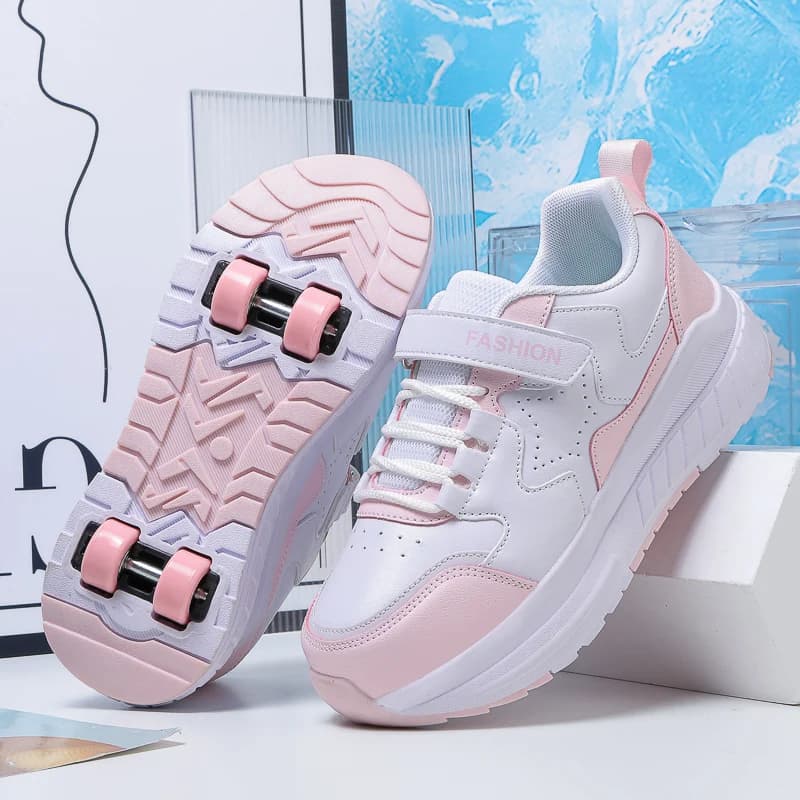 Chaussures de patin à roulettes pour enfants, baskets de sport décontractées à 4 roues, à la mode, c
