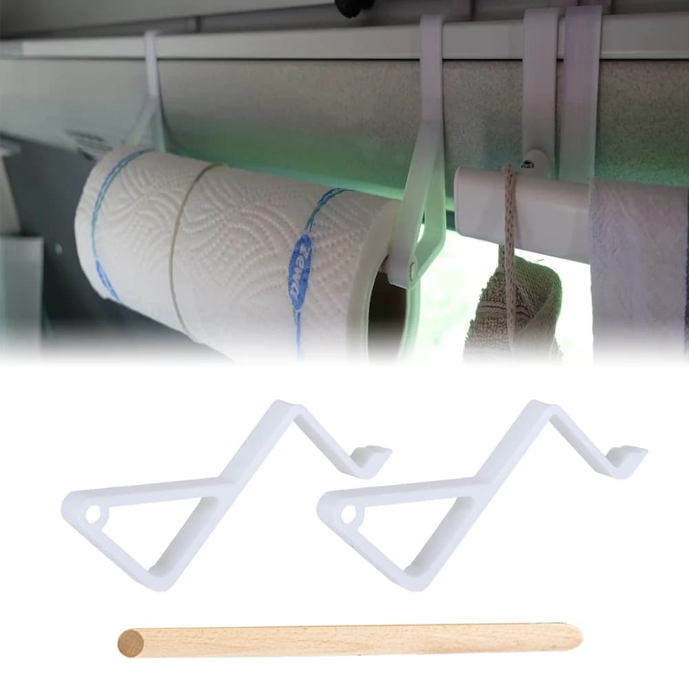 Ensemble de supports de rouleaux de cuisine pour VW T5/T6/T6.1, avec bâton en bois de 15cm, Compatib