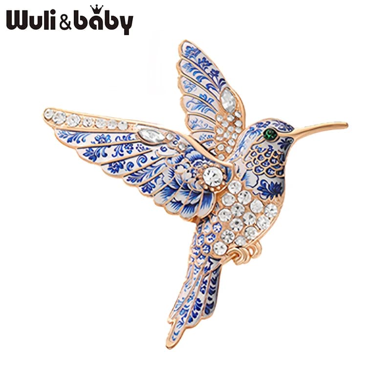 Wuli&baby – broches en forme de colibri pour femmes, unisexes, 5 couleurs, magnifiques broches en st