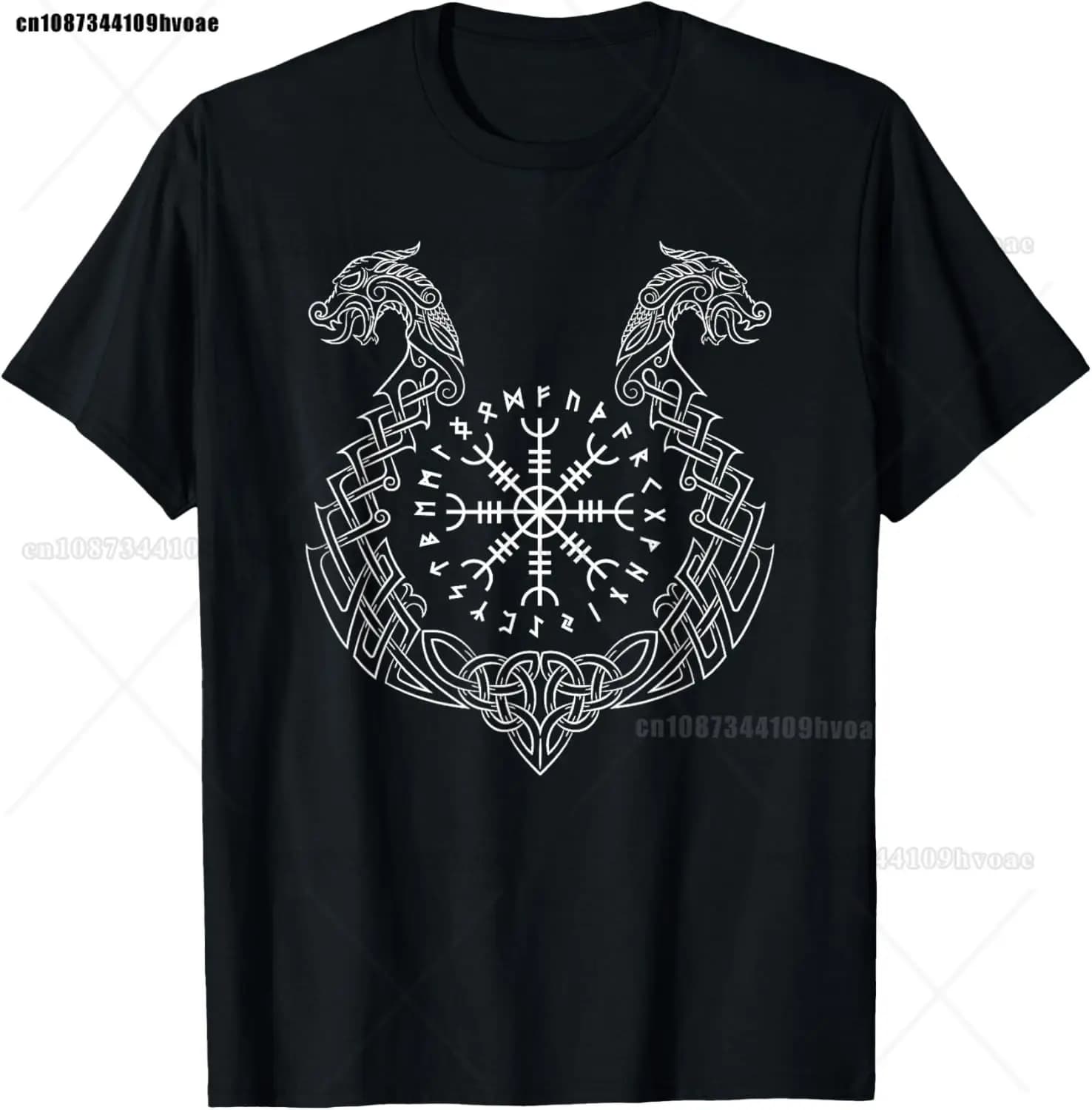 T-Shirt Viking Blood Runs Through My Veins pour hommes, manches courtes, t-shirts de style nordique,