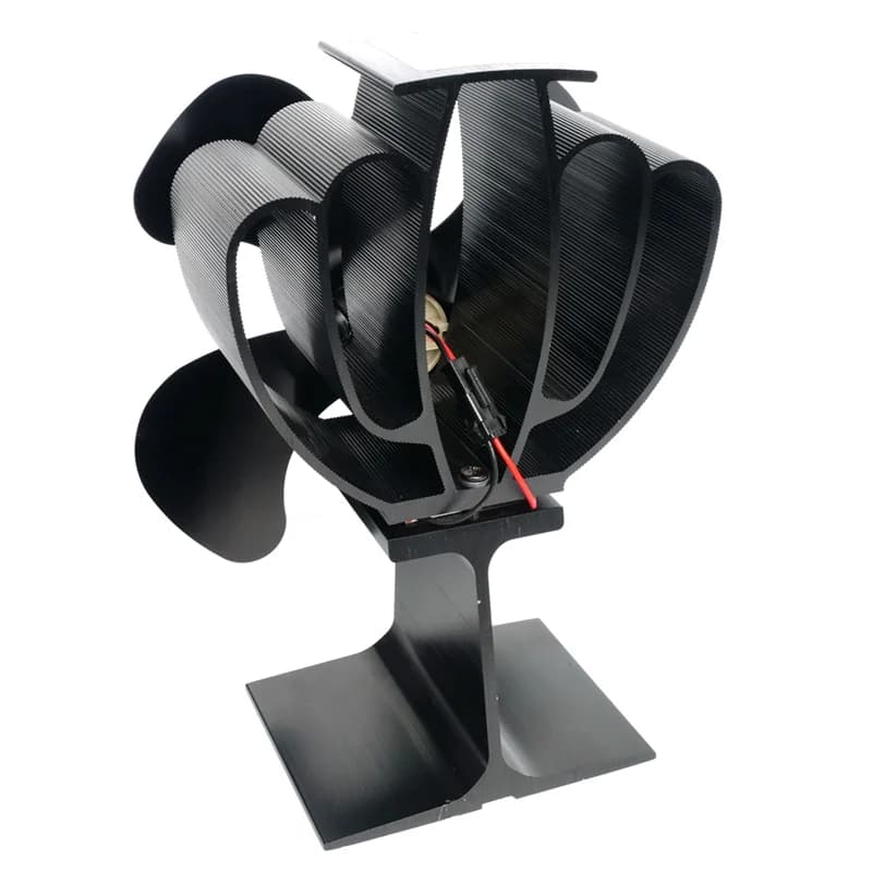 AA81-ventilateur de cheminée 4 pales ventilateur de poêle à chaleur pour bois/brûleur à bûches/venti