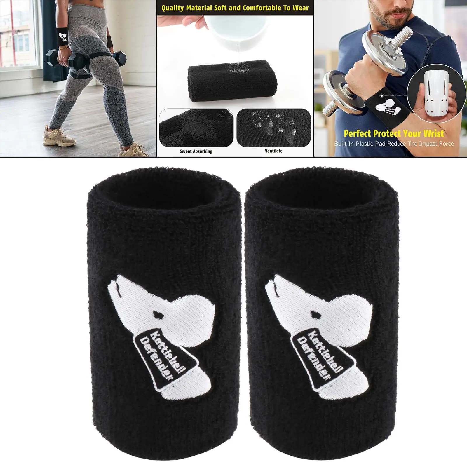 2 protège-poignets Kettlebell, enveloppe de protection d'avant-bras pour hommes et femmes, sport