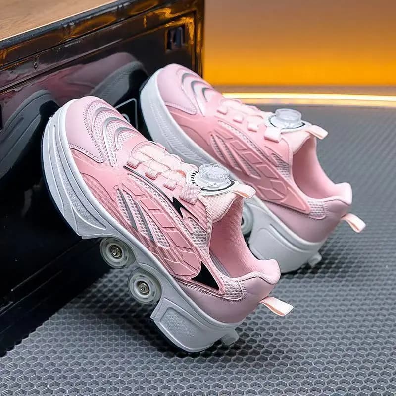 Nouveaux grands patins à roulettes rétractables à quatre roues, parfaits pour les sports de plein ai