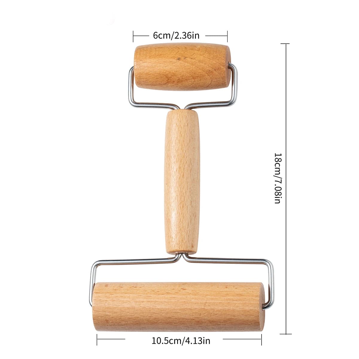 Rouleau à pâtisserie à double extrémité en bois d'érable 1 pièce ; bâton de farine de style rouleau