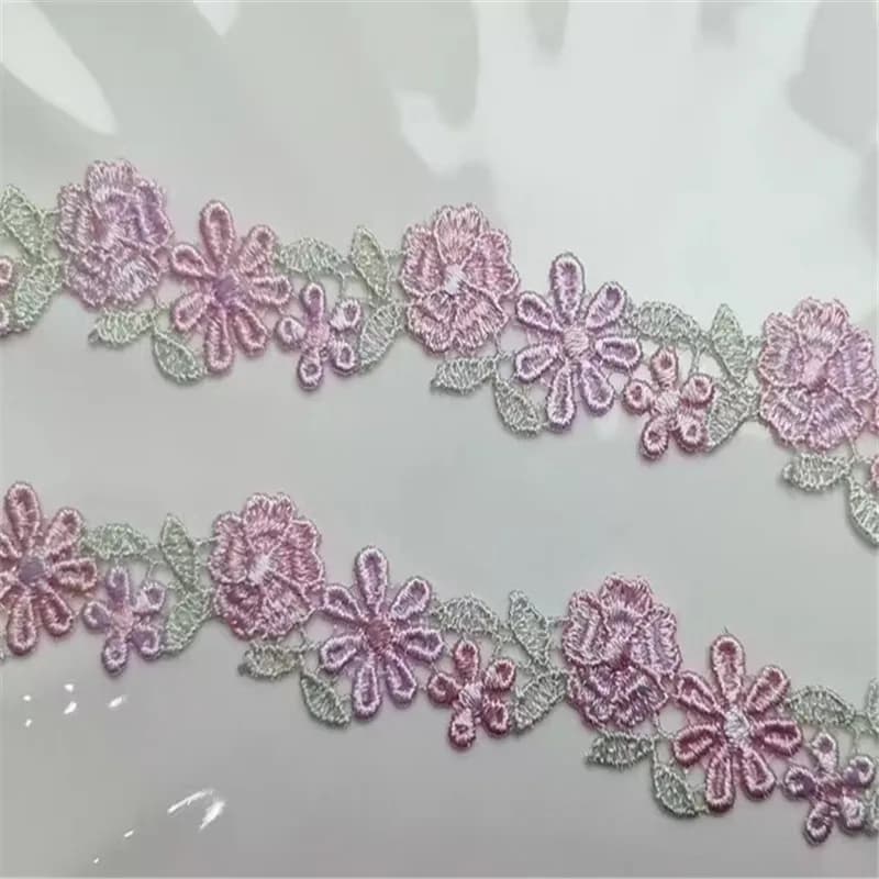15 Yards de dentelle Venise brillante de 2,7 cm de large, motifs floraux marron, bleu, rose, pour ac