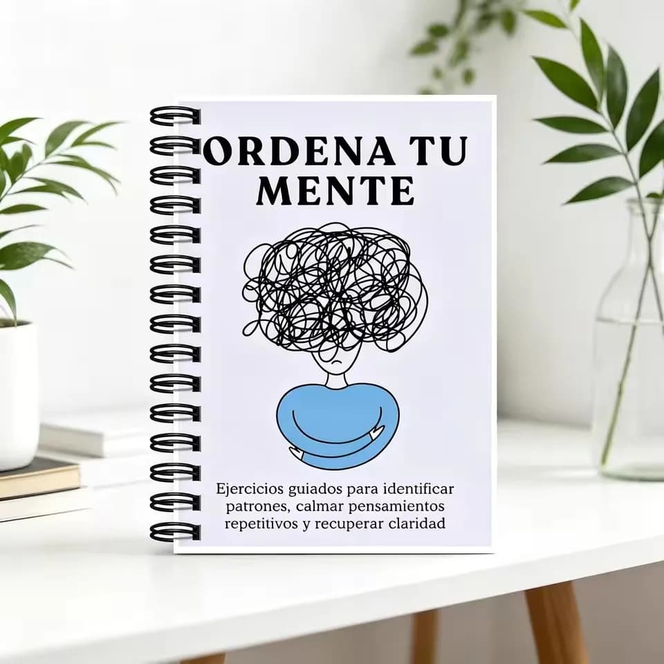ORDENA TU MENTE Journal de réflexion guidée, Cahier de travail sur la santé mentale en espagnol, Exe