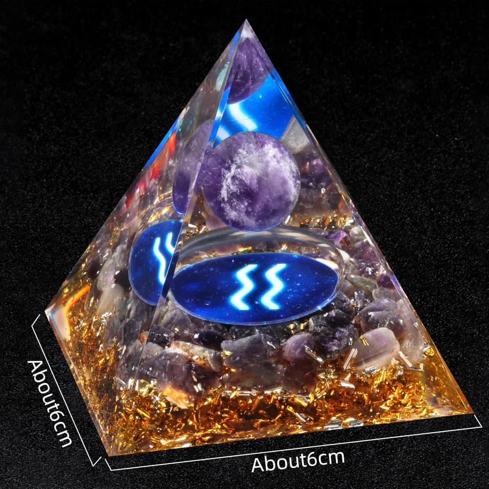 Pyramide œil du diable en cristal, pierre concassée naturelle, Lapis Lazuli, résine tombante, décora