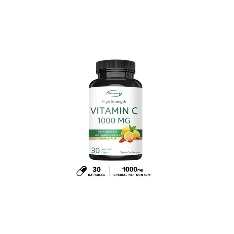 Capsules de vitamine C – Boost l'immunité, pour la santé de la peau, du cœur et des dents, antioxyda