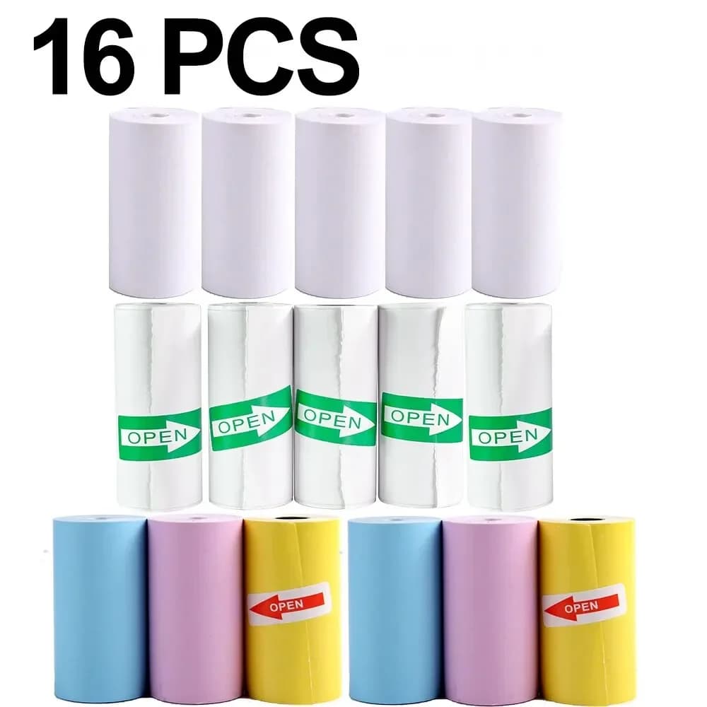 16 rouleaux de papier thermique 57x25 Mm, rouleau d'étiquettes d'impression pour imprimante Photo PO