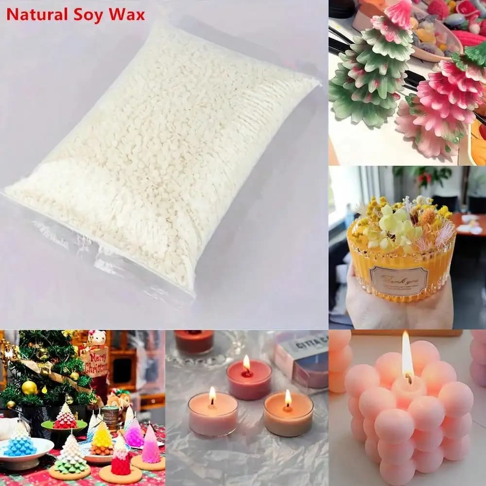 100G/500g/200g cire de soja Pure paraffine matériel pré-soy cire-noyau Pigments aromathérapie cire d
