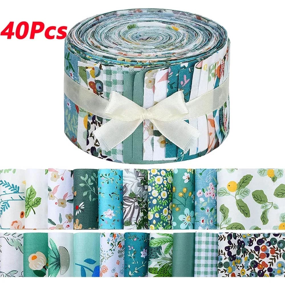 Rouleau de gelée japonaise, 40 pièces, bandes de tissu en coton, matériau matelassé, tissu artisanal