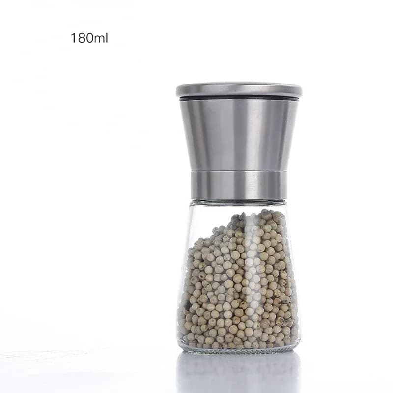 Moulin à poivre en verre et acier inoxydable, bouteille d'épices, sel, poivre, manuel, Gadgets de cu