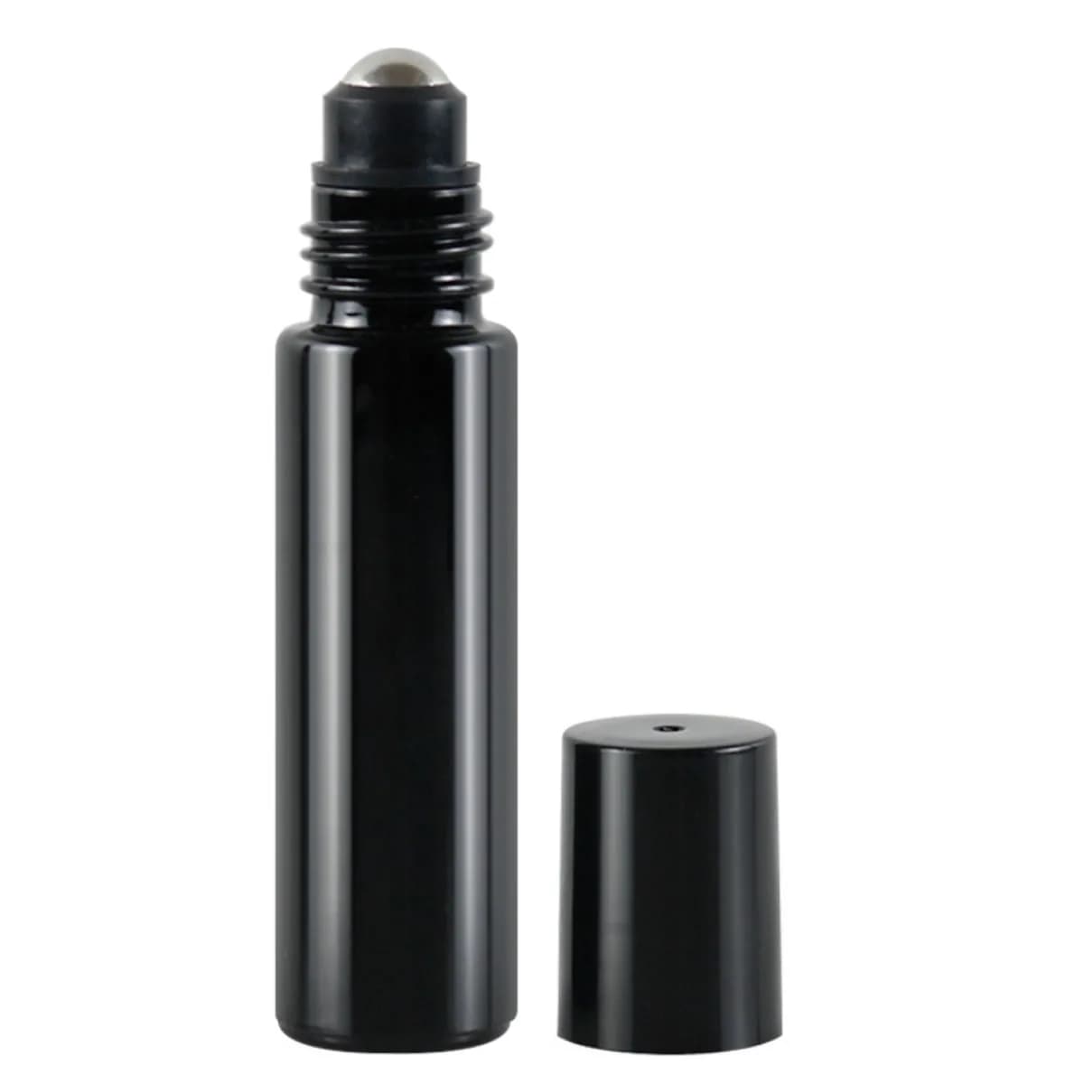 1X 10X 5ML 10ML verre noir rouleau sur bouteille huile essentielle naturel obsidienne boule rouleau 