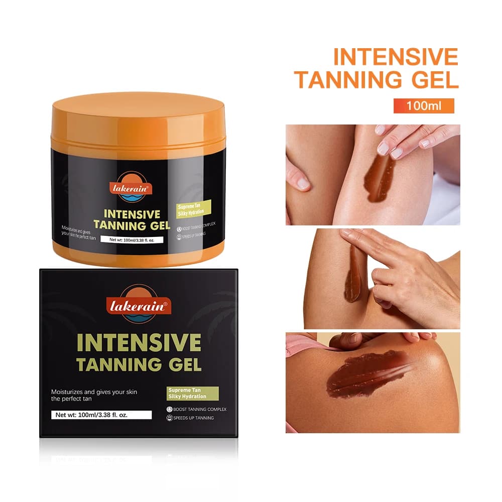 Gel Bronzant Intensif Accélérateur de Bronzage Non Gras Résistant à l'Eau à l'Huile de Coco Hydratan