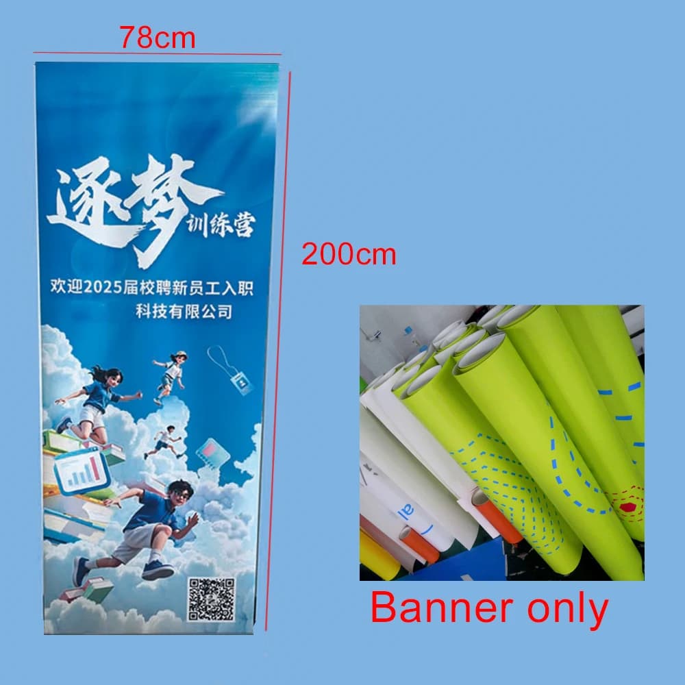 Bannière enroulable personnalisée 78x200cm, support rétractable en aluminium, panneau publicitaire p