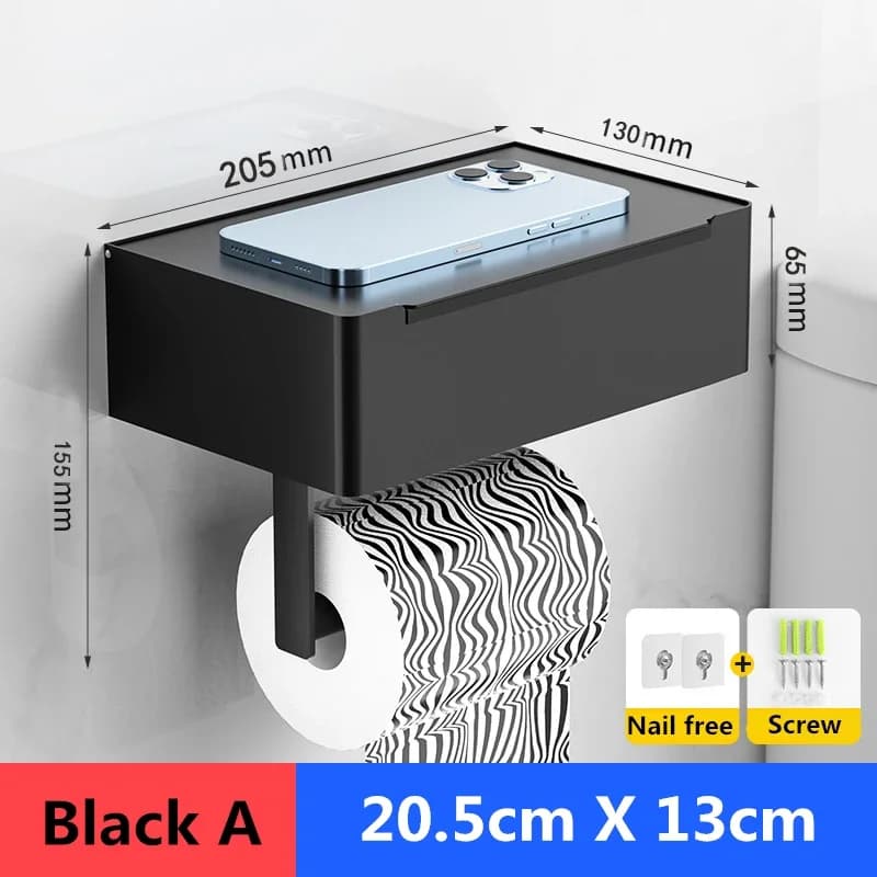 Porte-rouleau de papier toilette multifonction, support de rangement de salle de bains avec distribu