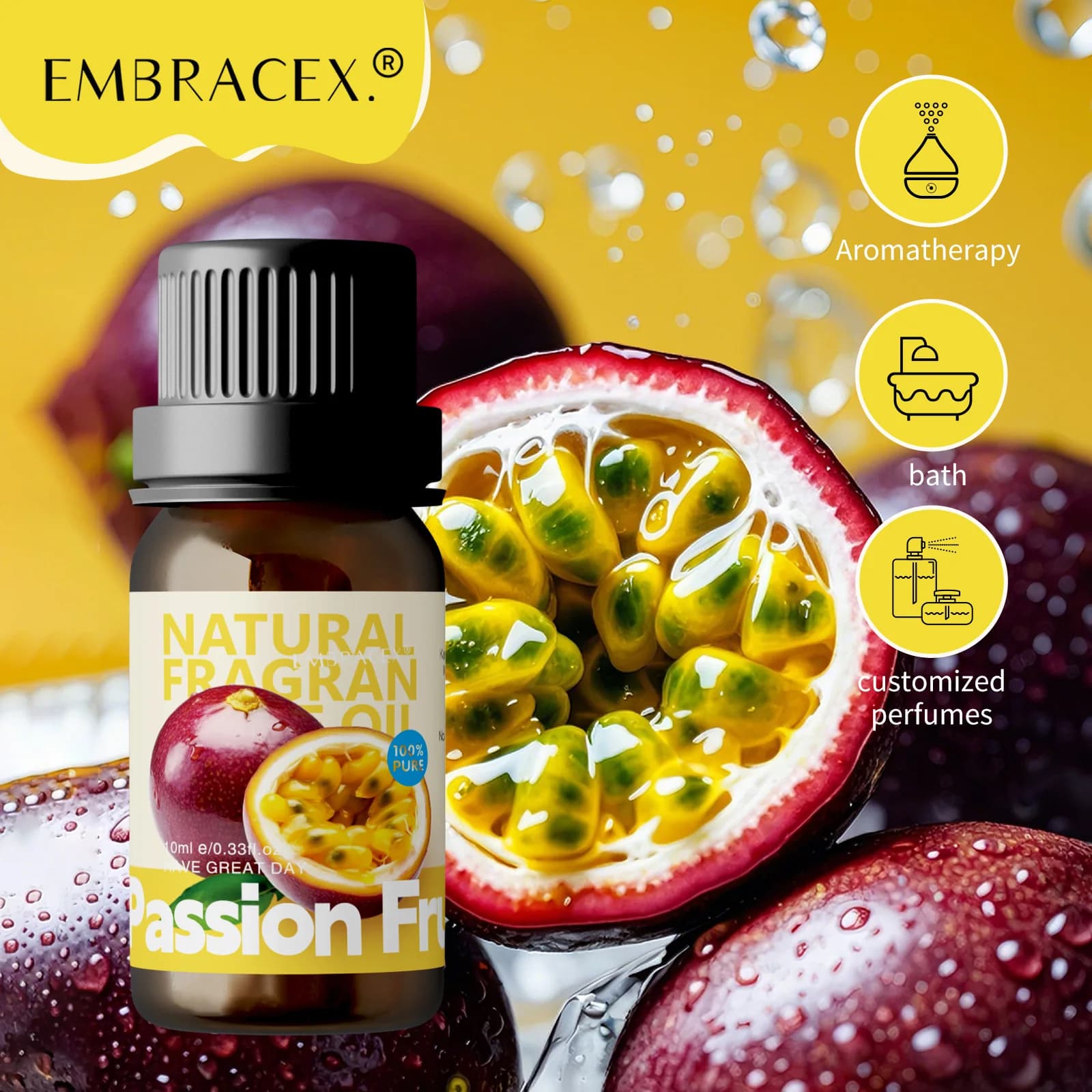 Huiles essentielles de fruit de la passion 10 ml, cadeaux amusants, huiles douces pour diffuseurs, f