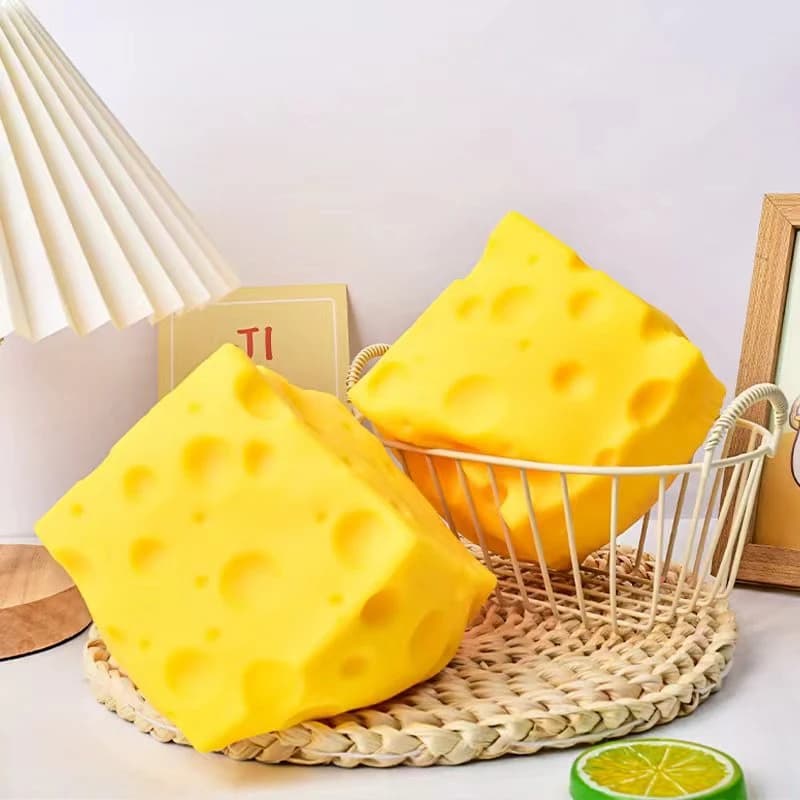 Jouet géant en forme de fromage à presser, taille extra large, jouet sensoriel en forme de fromage à