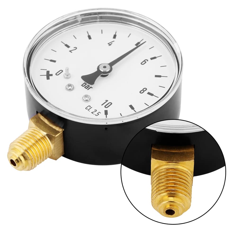 Manomètre Air Oil Manomètre d'eau 1/4 pouces NPT 0-10 Bar Manomètre à montage latéral Manomètre de p