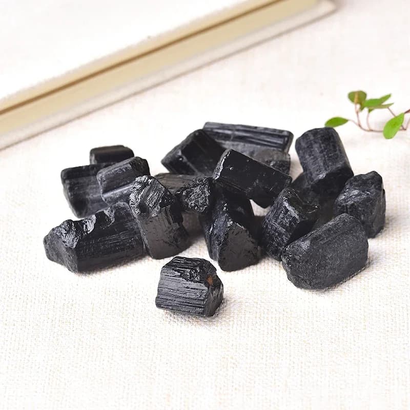 Tourmaline noire naturelle, minerai irrégulier, pierre de cristal minéral, Quartz brut, spécimen d'e
