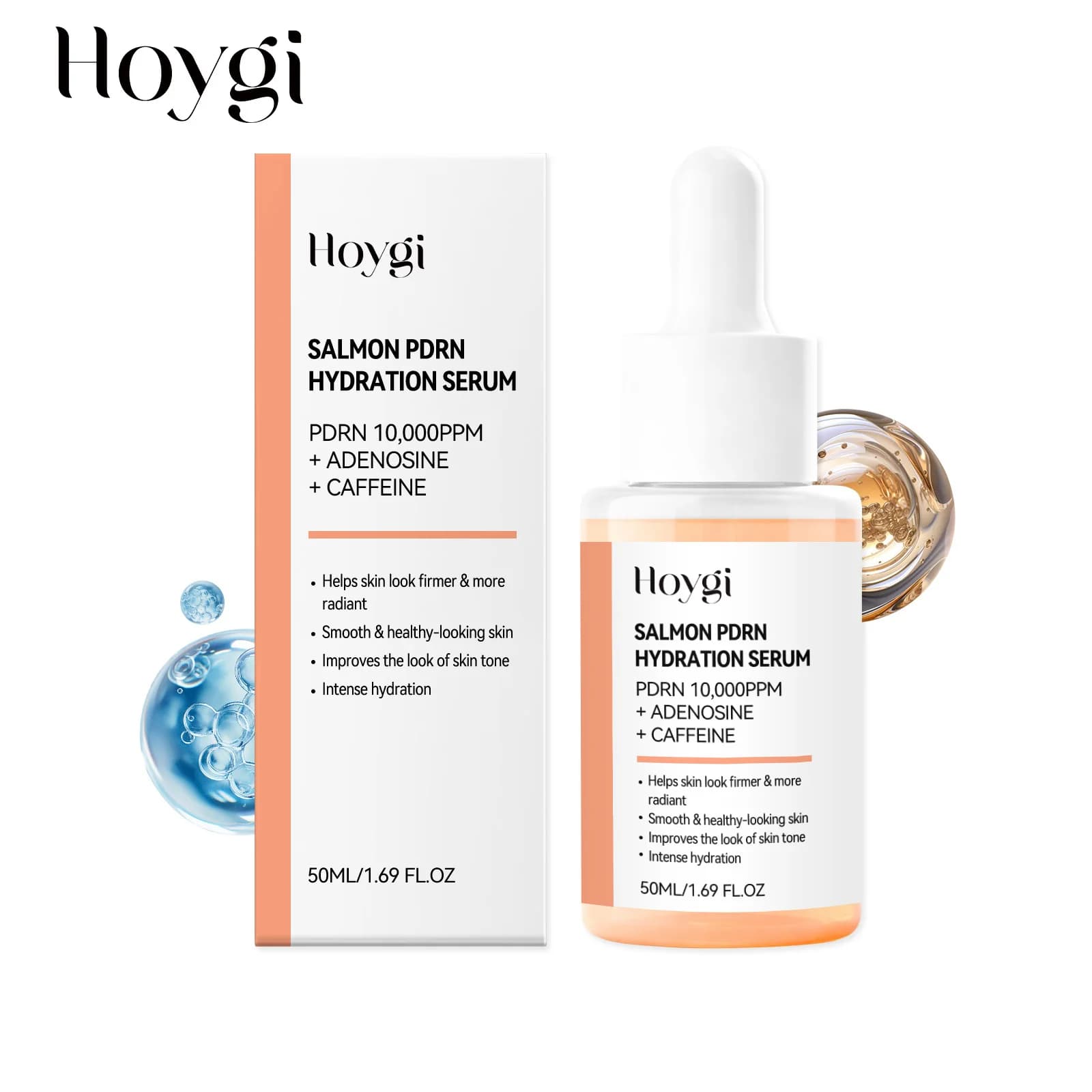 Essence faciale au saumon - Hydrate la peau du visage, la rend claire, lisse et éclatante, offrant u