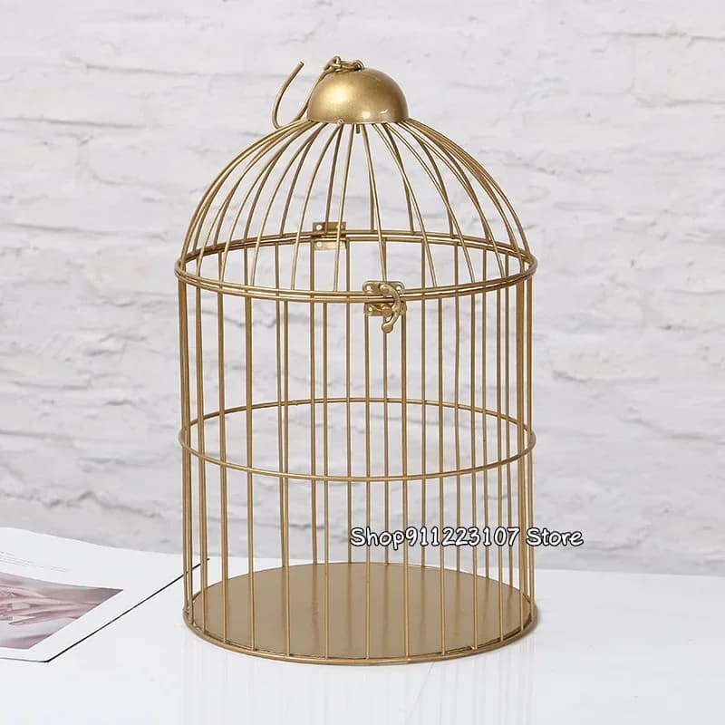Support à fleurs en forme de cage à oiseaux rétro européenne en fer, décoration extérieure pour balc