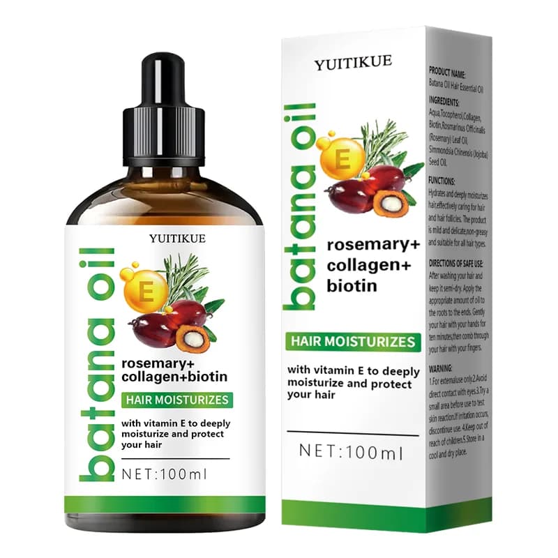 Huile essentielle pour cheveux YUITIKUE Batana |   Avec romarin, collagène, biotine et vitamine E po