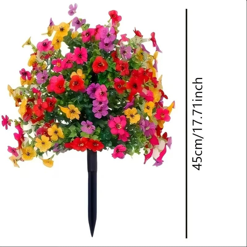 Tiges artificielles d'eucalyptus et de violette de couleurs mélangées, pour la décoration paysagère 