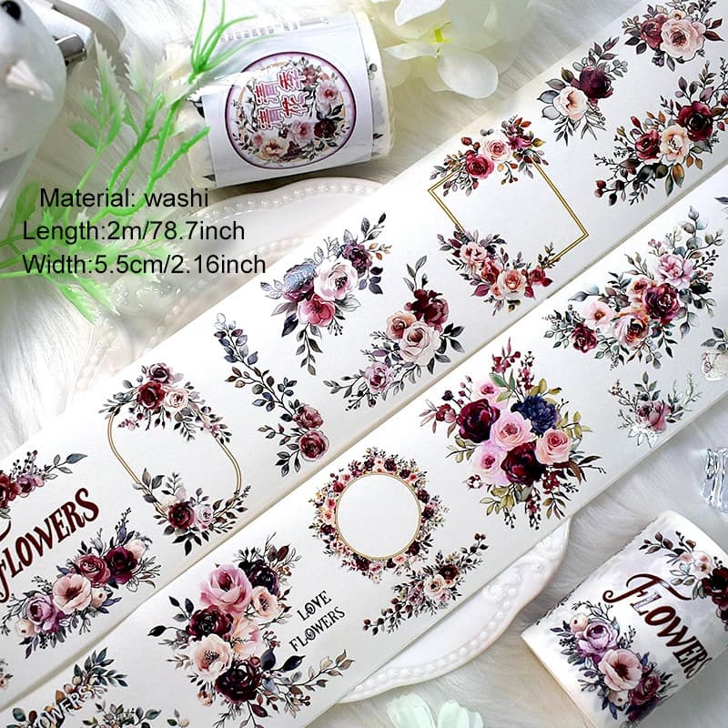 Rouleau d'autocollants Washi en PET, 2 m/rouleau, ruban de masquage décoratif Transparent pour Scrap