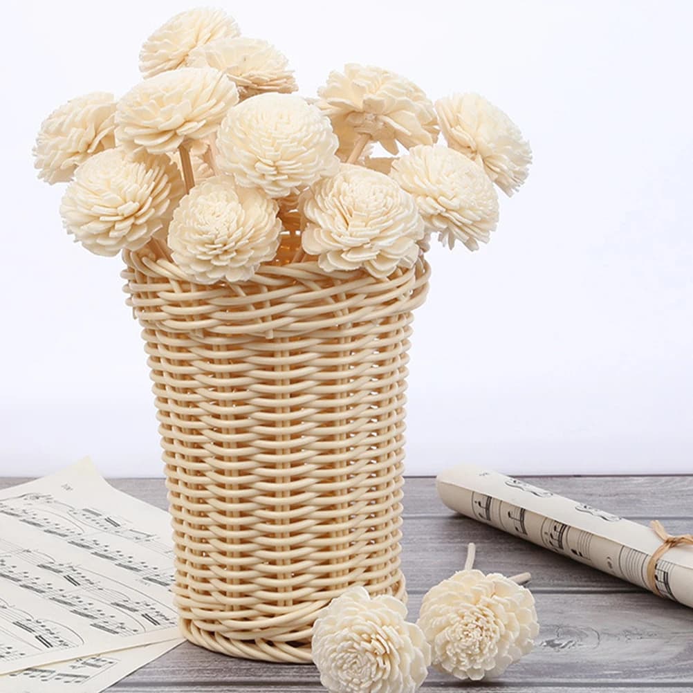 Bâtons de diffuseur en rotin avec dessus de fleurs, 10 pièces, diffuseurs d'arôme rechargeables pour