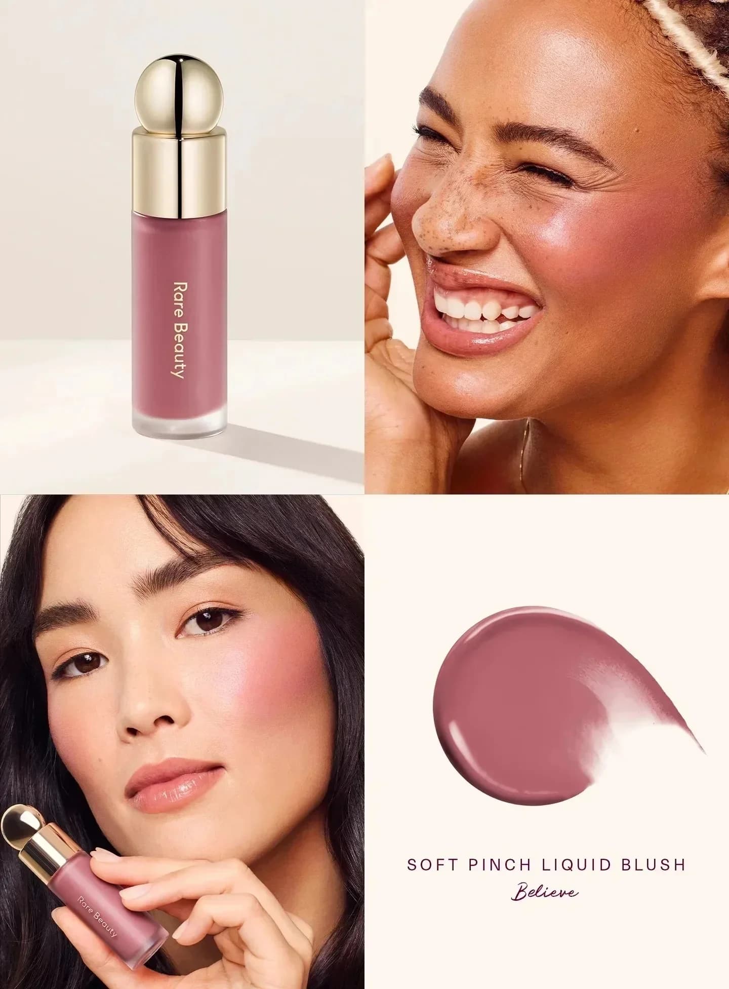 Hot Rare Beauty Happy Hope Joy Alive Love Lucky Liquid Blush Lip Gloss Highlighter Brightening Cushi