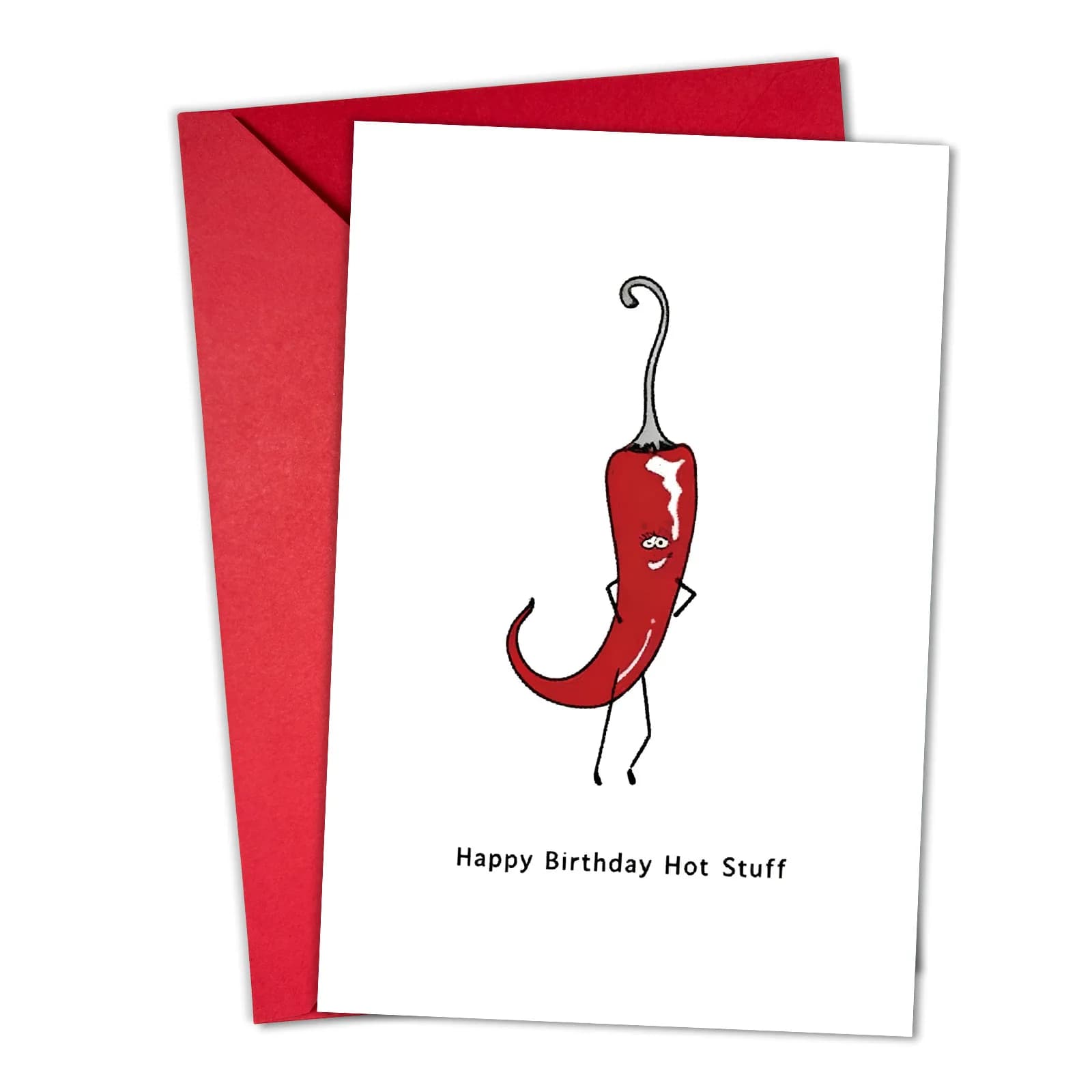 1 petite carte de vœux d'anniversaire avec enveloppe, motif poivron, pour félicitations