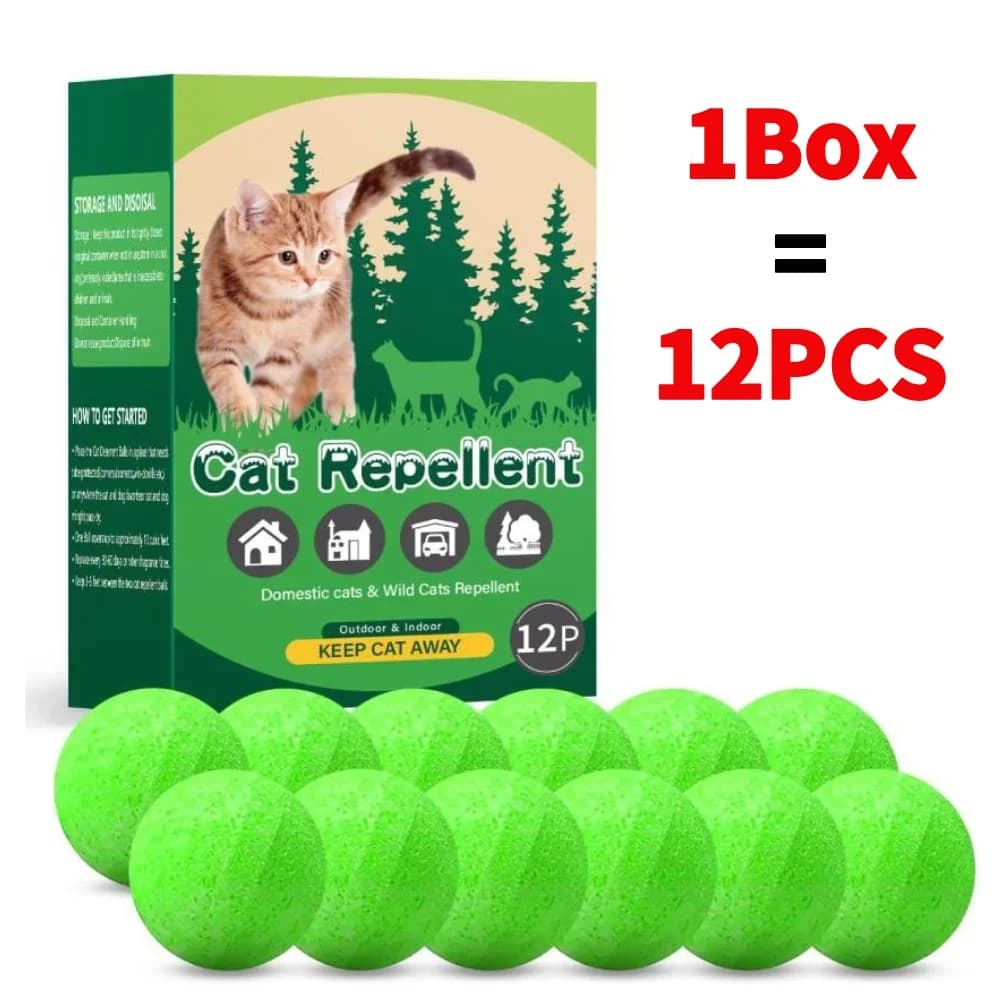 Lot de 12 répulsifs pour chats, huile essentielle de menthe poivrée naturelle, pour extérieur et int