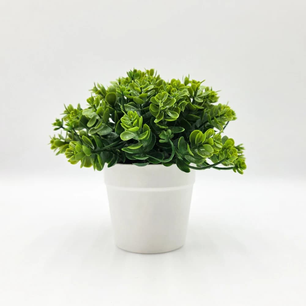 Eucalyptus artificiel de 15 cm en pot, plante artificielle réaliste, mini plante en pot pour la déco