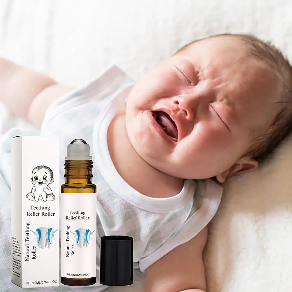 Rouleau de Massage de dentition pour enfants, 10ML, huile apaisante, hydrate et adoucit la peau de b