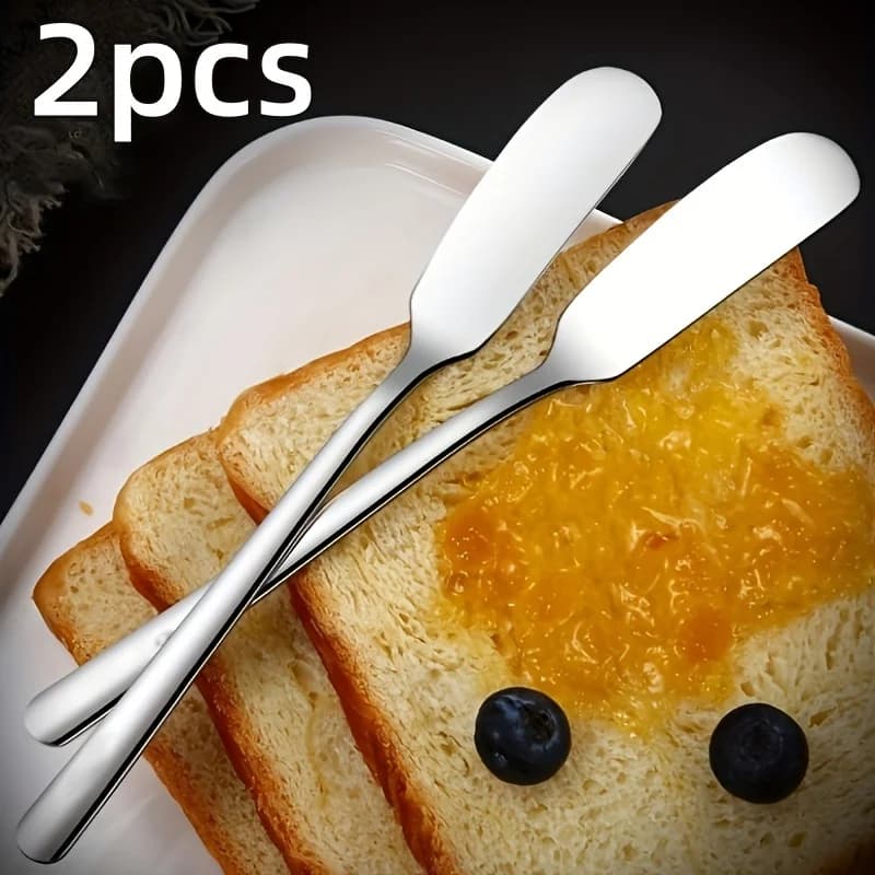 Couteau à beurre multifonctionnel en acier inoxydable, épandeur de fromage, pelle de cuisine, 2 pièc