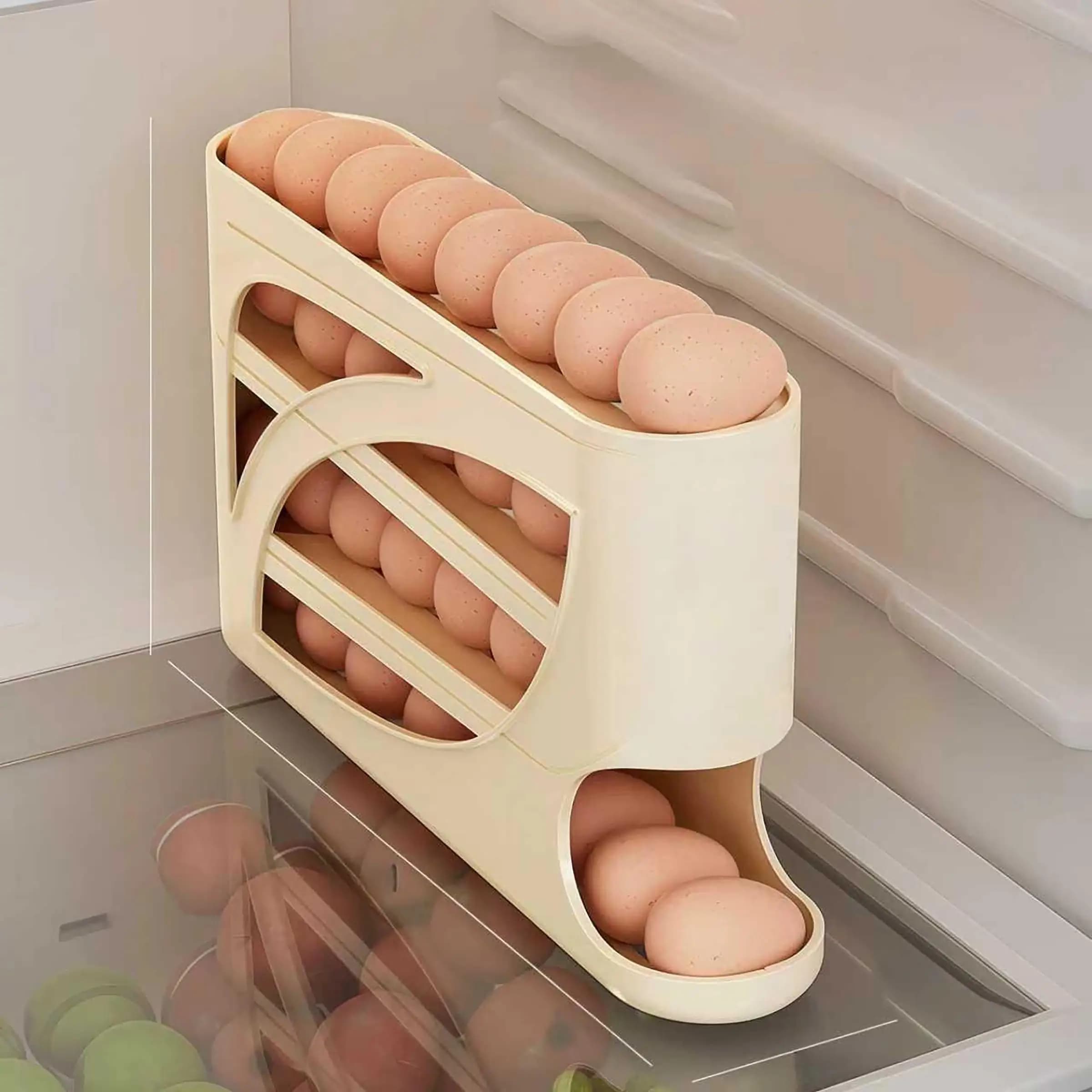 Distributeur d'œufs roulant pour réfrigérateur - Porte-œufs à roulement automatique pour porte de ré