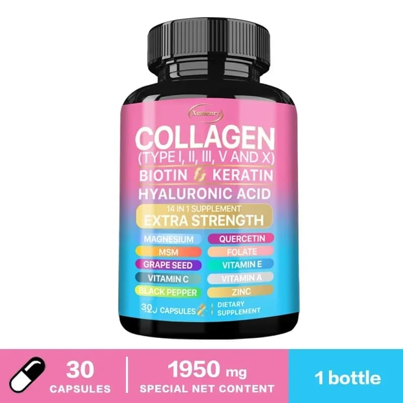 Supplément de collagène - Soutient la santé de la peau, augmente l'immunité et maintient le bien-êtr
