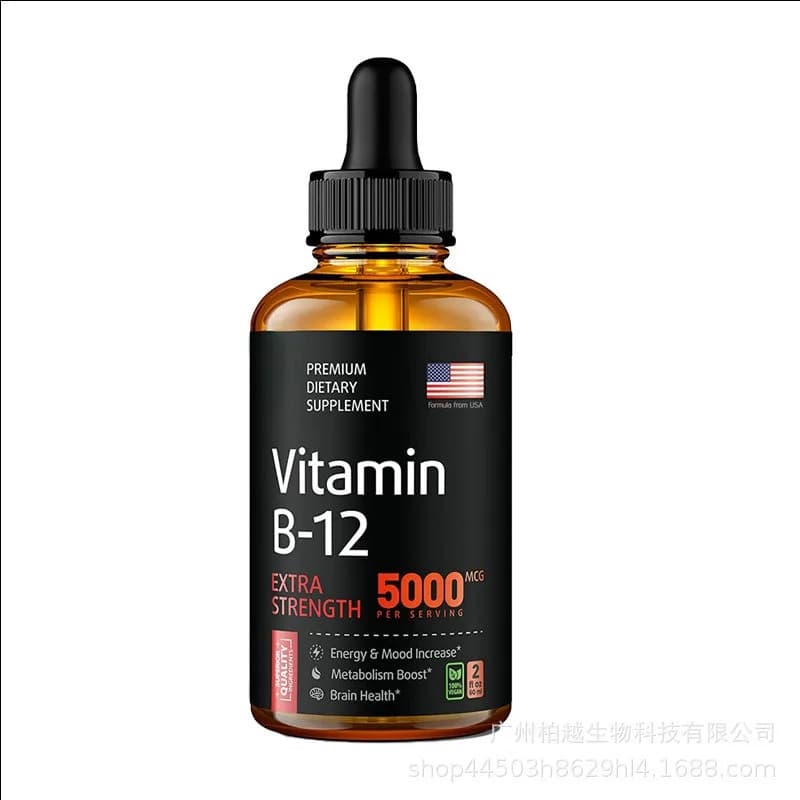 Gouttes de vitamine B12 pour la nutrition quotidienne, complément liquide facile à prendre, favorise