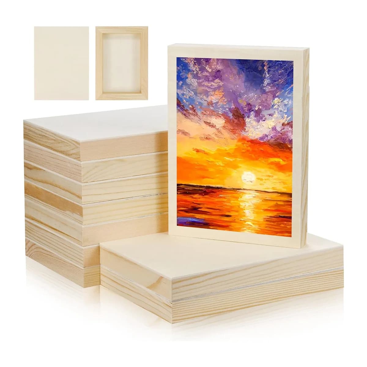 Panneaux de bois non finis, toile en bois pour peinture, arts, utilisation verseuse avec château, ac