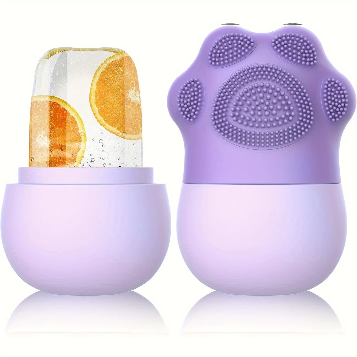 Rouleau à glace pour la beauté du visage, avec brosse cosmétique, tapis à récurer, outil de nettoyag