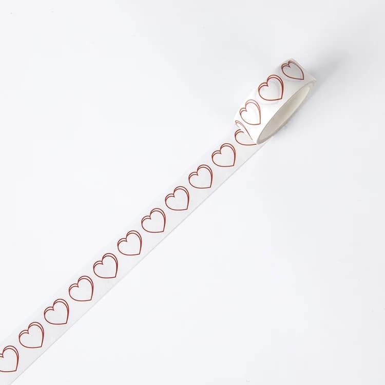1 rouleau de ruban adhésif Washi LBasic Love Series, ruban adhésif en forme de cœur, autocollant pou