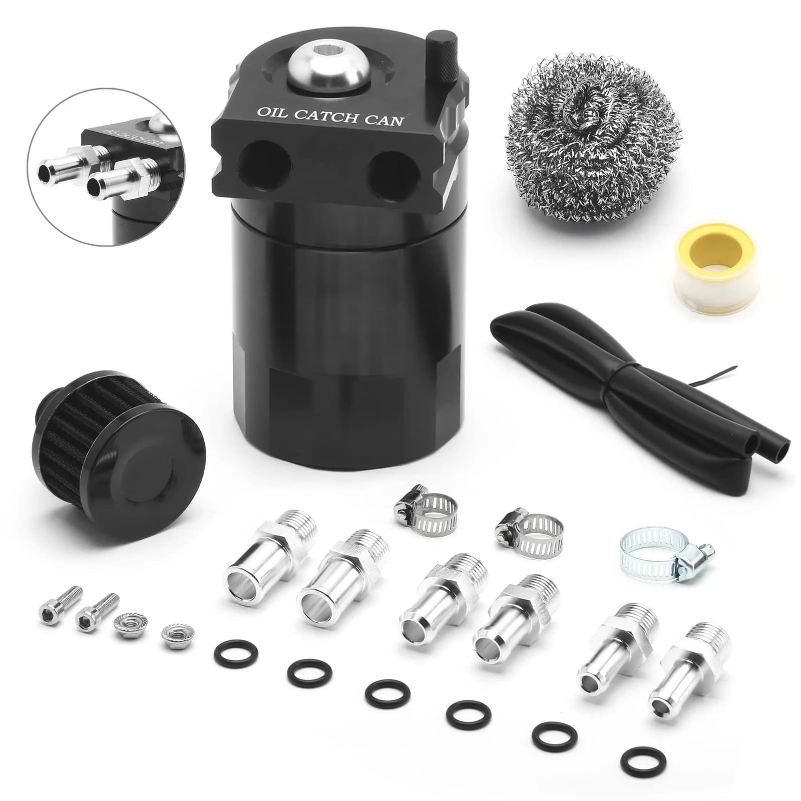 Reniflard de Réservoir d'Huile Précieux, Kit de Filtres Intervalles, Moteur en Aluminium, Noir