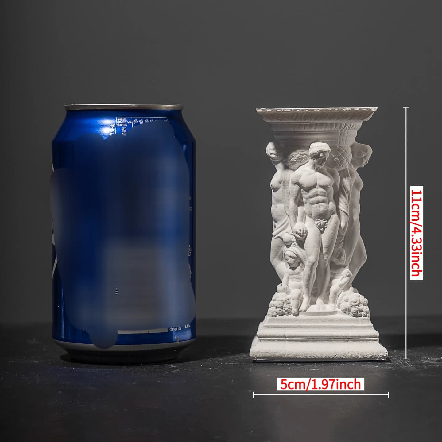 Diffuseur d'arôme de colonne romaine baroque en gypse-ornement de sculpture figurale fabriqué à la m