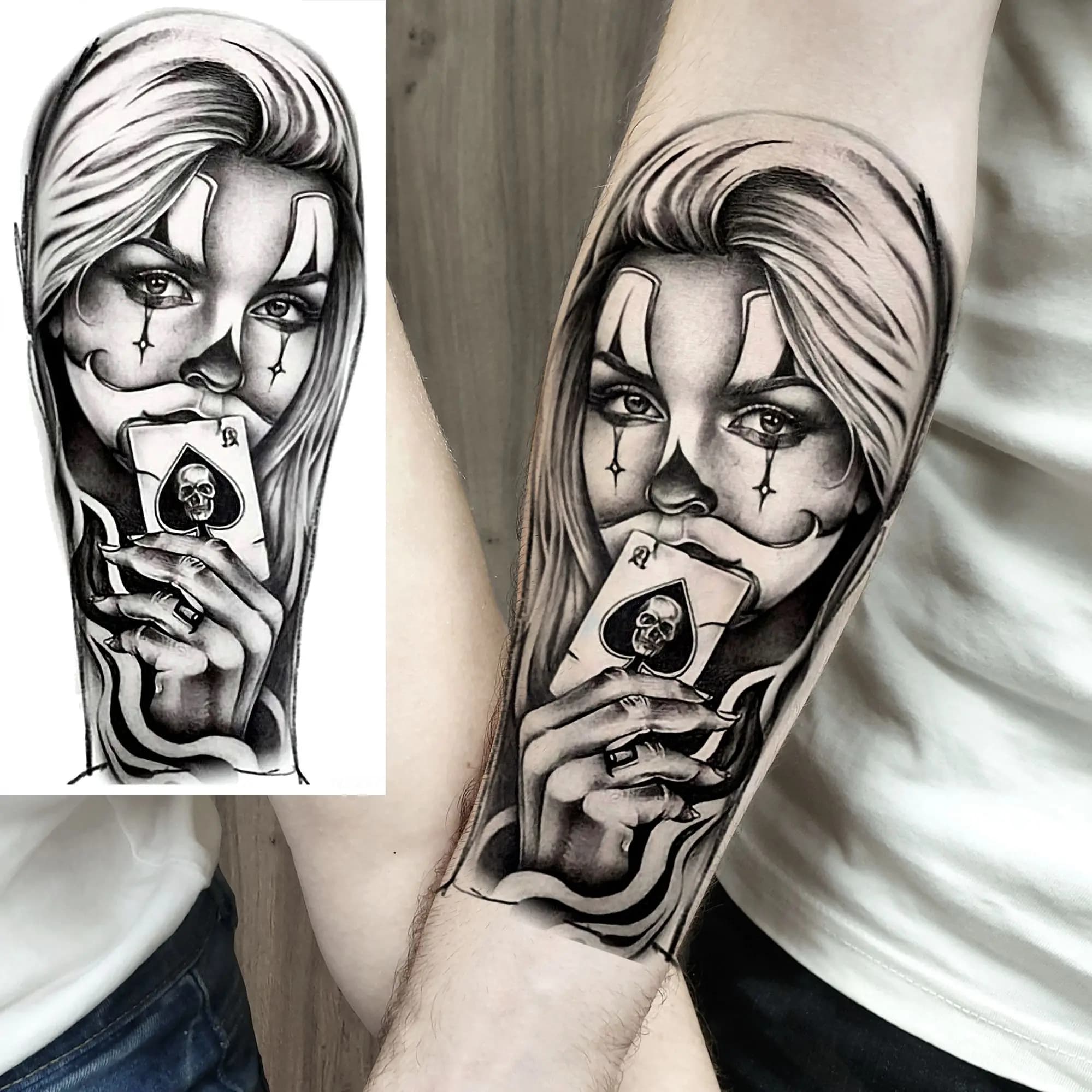 1 feuille bras complet voleur Gangster tatouages temporaires pour hommes femmes imperméable Tatoo ma