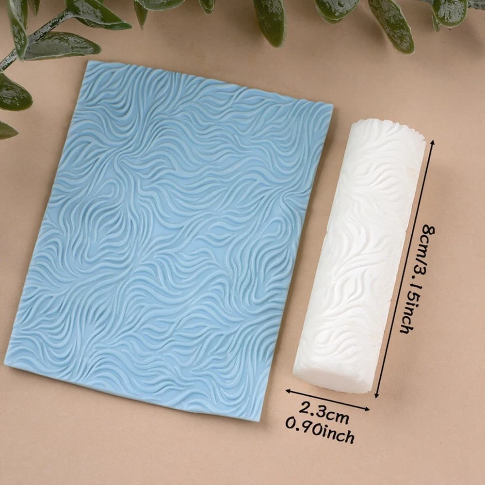Rouleau de Texture en argile polymère, outil de fabrication de motifs de feuilles d'olivier, rouleau